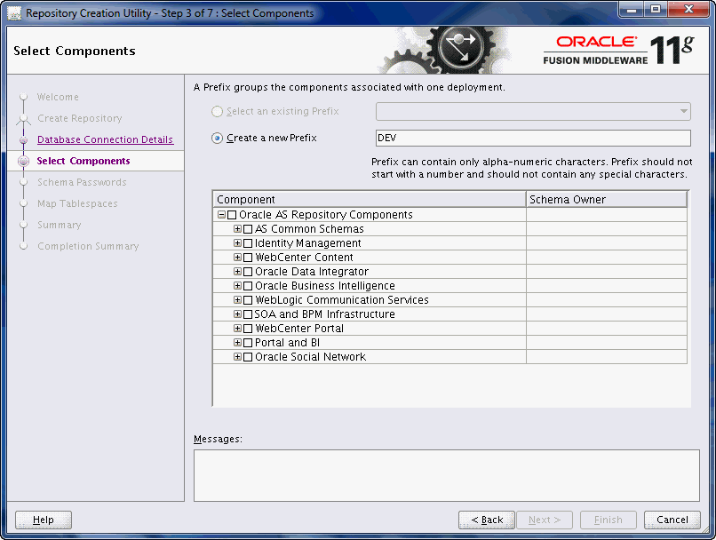 rcu select components screen