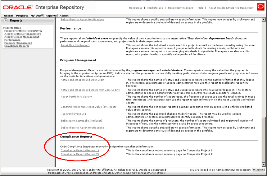 OER compliance reports