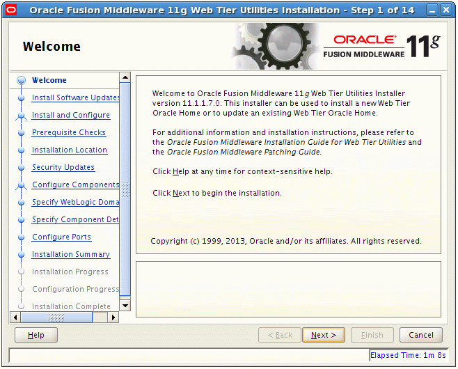 Welcome screen