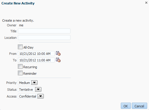 Edit Activity dialog