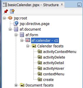 Calendar Facets in the Structure Window