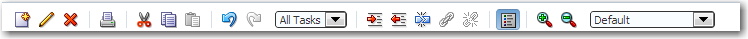 Project Gantt chart toolbar