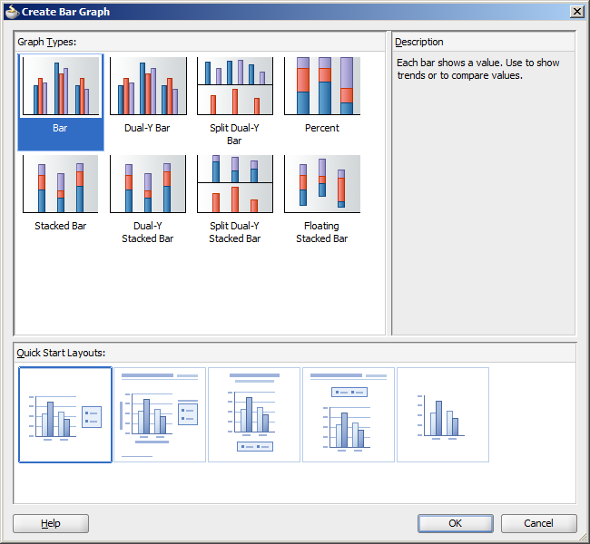 create bar graph dialog