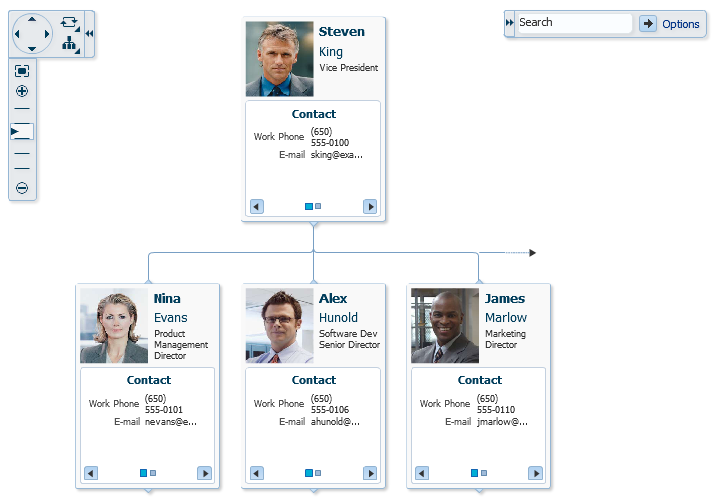Hierarchy viewer as organizational chart.