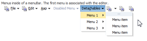 Detachable menu