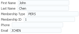 Form displaying six input text fields