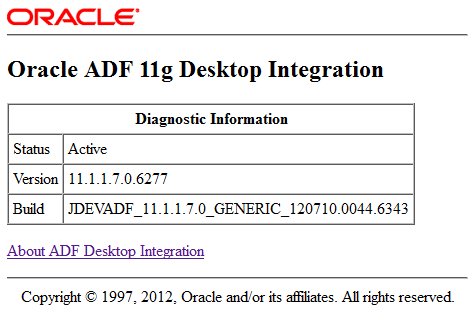 ADF Desktop Integration remote servlet message