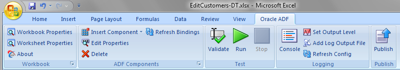 Oracle ADF tab in design Mode