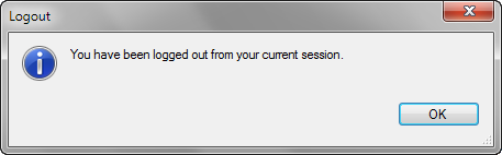 Logout confirmation dialog box