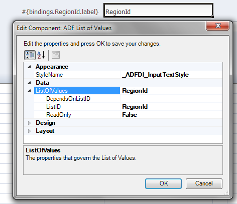 ADF List of Values Component