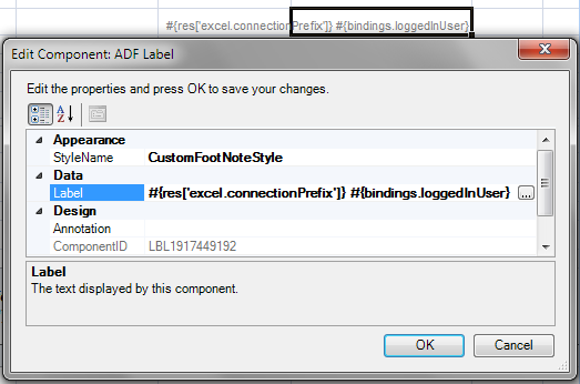 ADF Label component displaying output from a managed bean