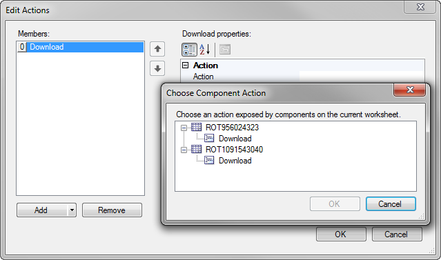 Choose Component Action Dialog Box
