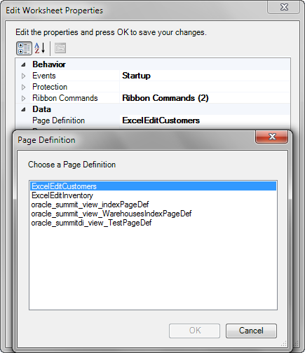 Page definition picker