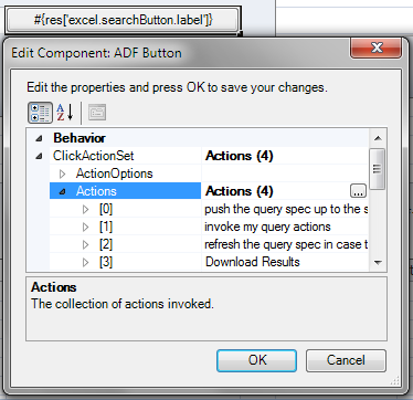ADF Button component for quick query search form