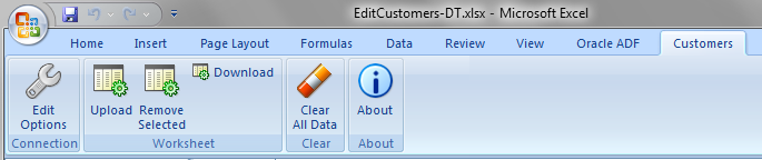 Runtime View of Oracle ADF tab