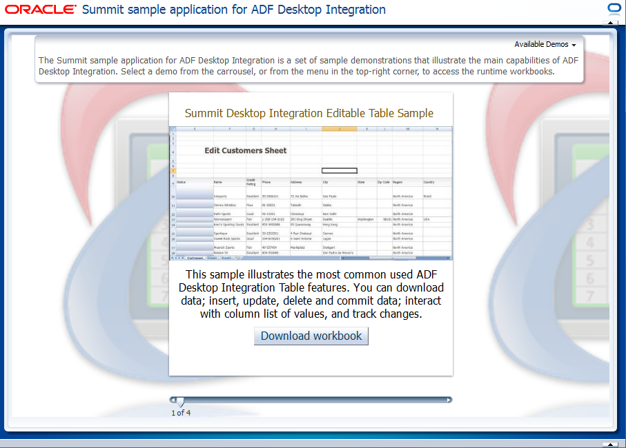 Fusion Web Application login page