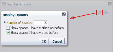 Similar Spaces Display Options Dialog