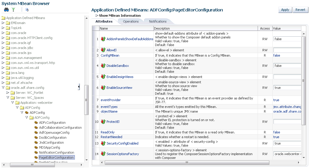 Composer - System MBeans Browser