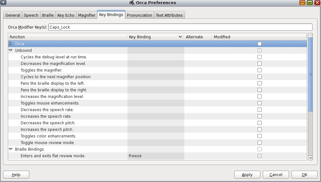 image:Figure displaying the Orca key binding preferences.