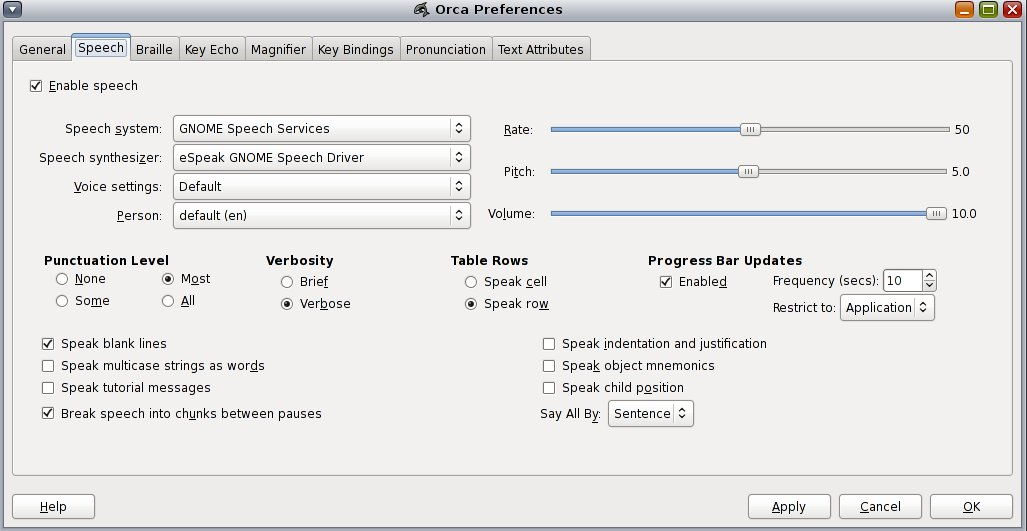 image:Figure displaying the Orca speech preferences.