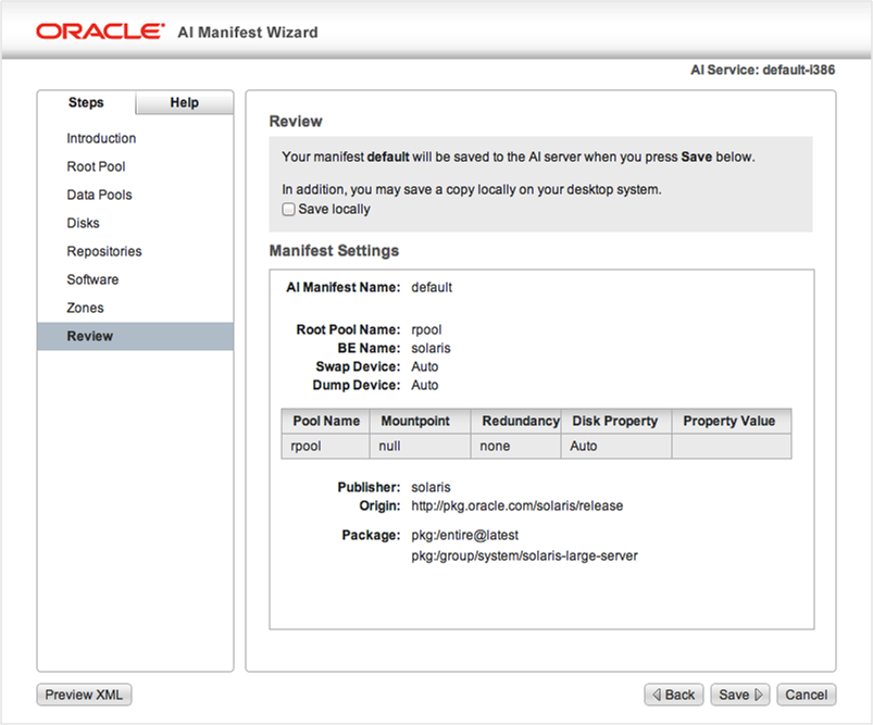 image:Automated Installer Manifest Wizard