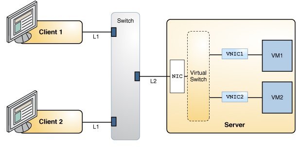 image:Graphic shows two applications provisioned on a server.