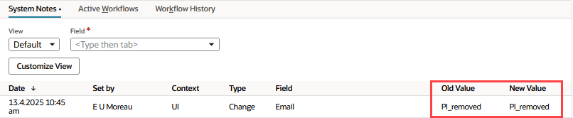 Sample PI Removal with system notes results outlined in red.