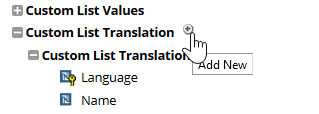 Add New button beside the Custom List Transaction label.