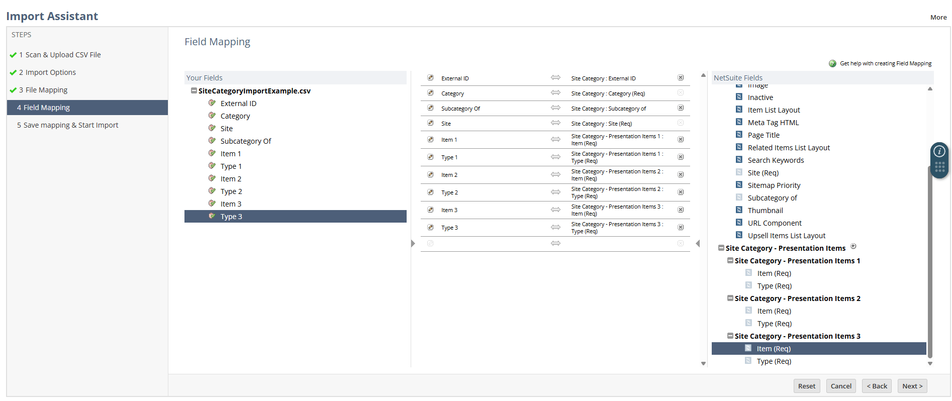 Import Assistant for site category import.