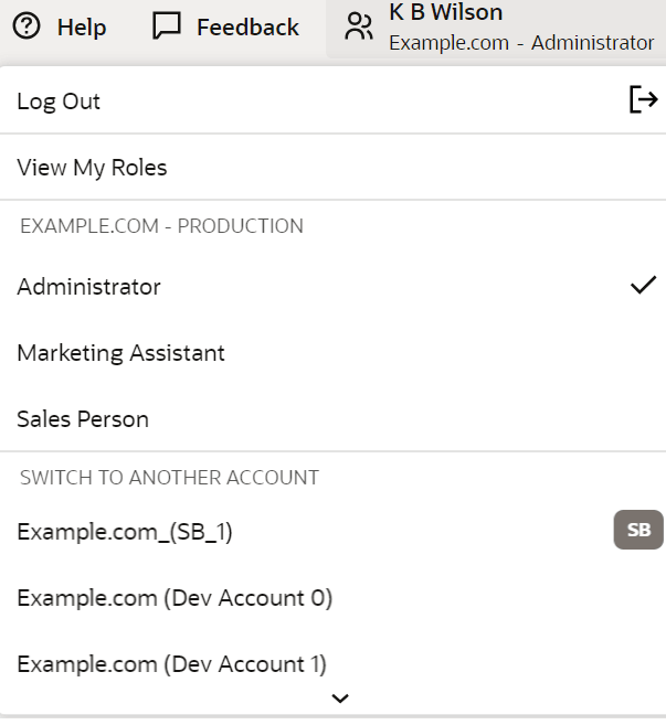An SB logo on the Change Roles list.