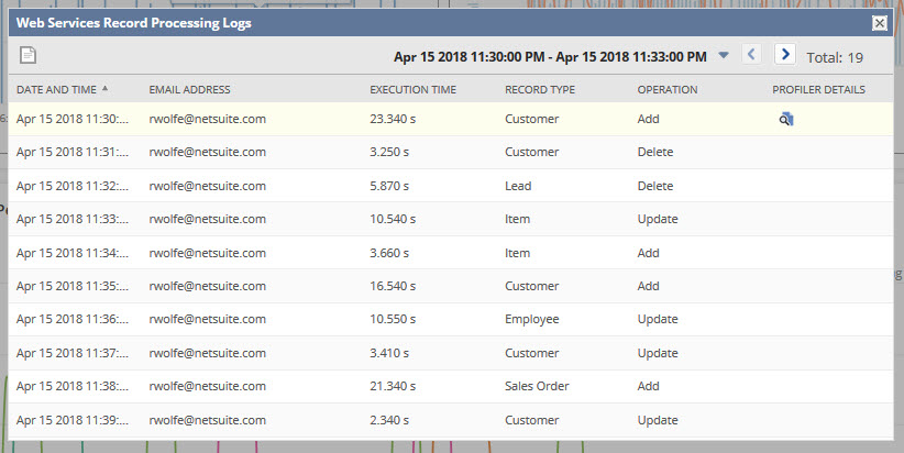 Web Services Record Processing Logs.