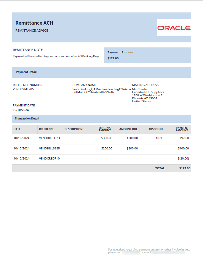 ACH Remittance Voucher