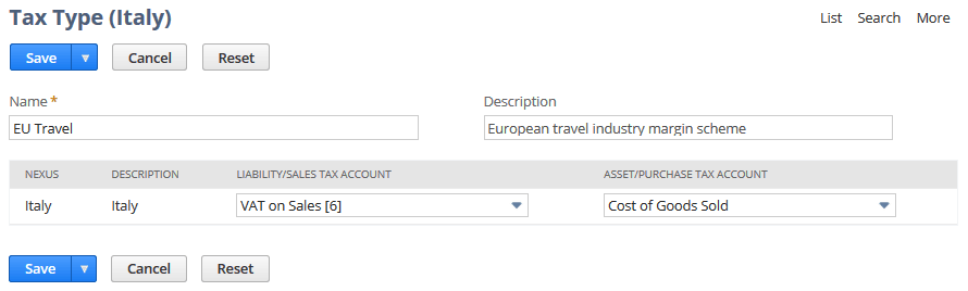 Example of a newly added tax type