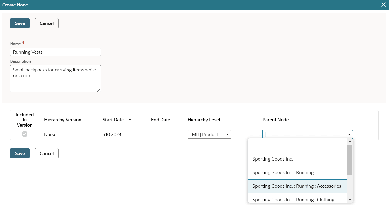 Merchandise Hierarchy Node Creation and Ranking.