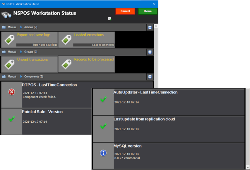 Normal State Status modal