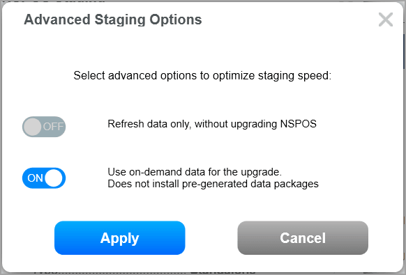 Advanced Options window