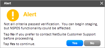 Alert for minor verification errors