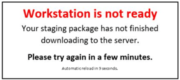 Workstation is not ready error