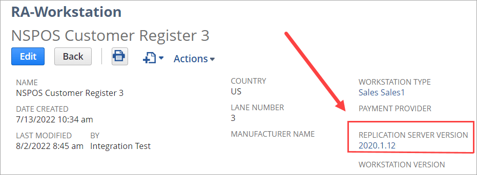 Replication Server Version number