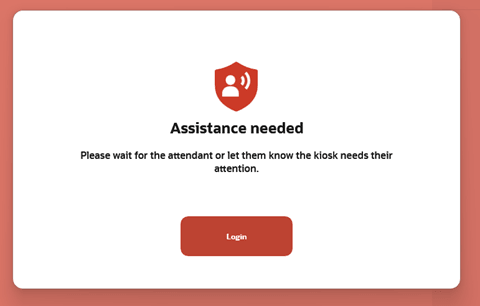 kiosk assistance request in red