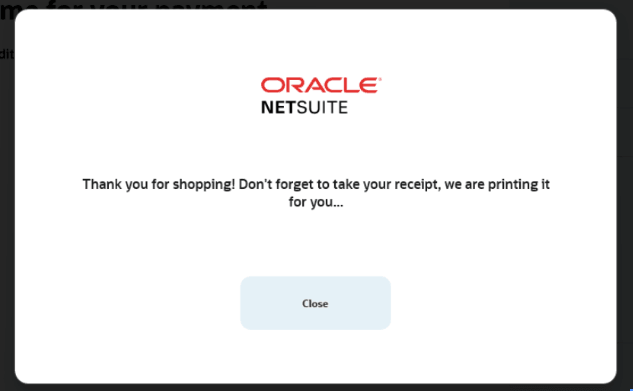 NSPOS Kiosk auto-close timer message
