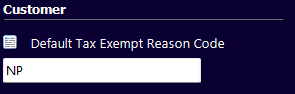 Default tax exempt reason code