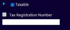 Taxable checkbox is checked