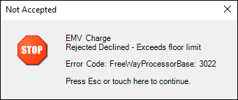 Example error message