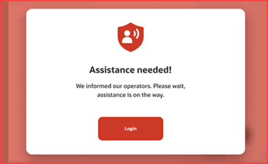 kiosk assistance request in red