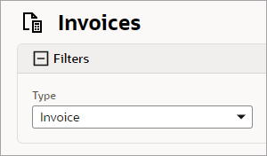Invoice filter option.