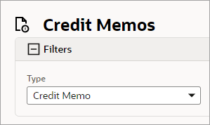 Credit Memos filter.