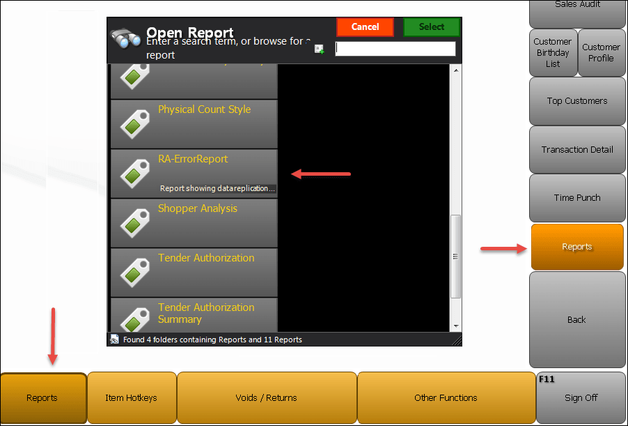 RA-ErrorReport button.