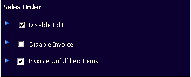 Sales Order checkbox fields.