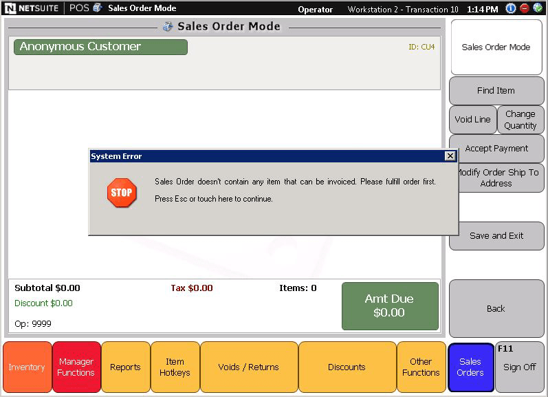 Journal with error message "Sales Order doesn't contain any items that can be invoiced."
